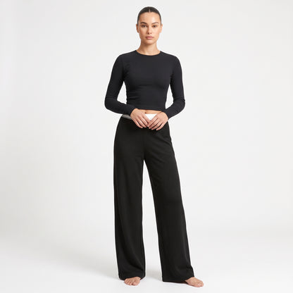 High-Waist Wide Leg Pants for Women, Quick-Dry Loose Fit for Training and Casual Summer Wear