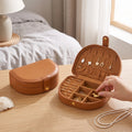 Travel Jewelry Storage Box with Leather Exterior