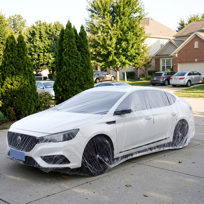 All-Weather Disposable PE Car Cover – Indoor/Outdoor Dust & Rain Protection