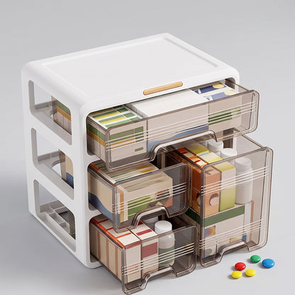 Large Capacity Drawer Medicine Storage Box Multi-Layer Home Organizer