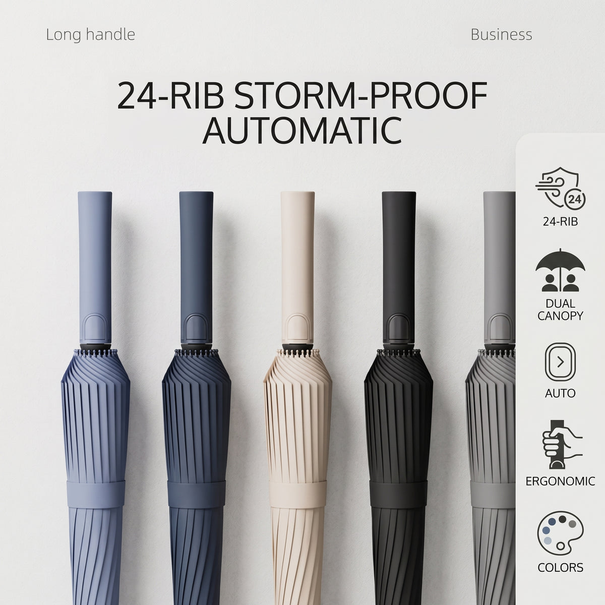Premium Extra-Large Double-Layer Golf Umbrella with Windproof Frame