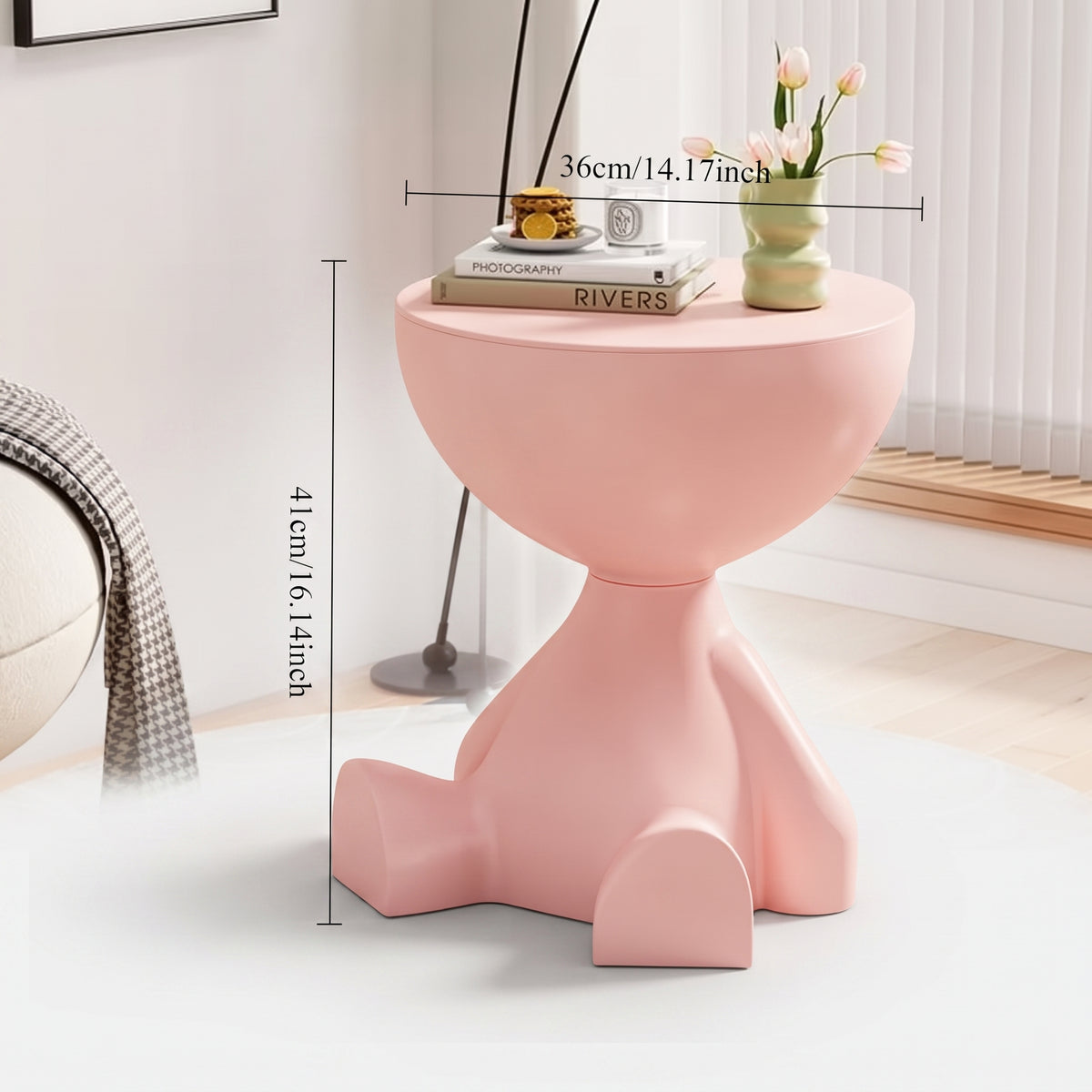 Round Corner Coffee Table – Cream Modern Living Room Table