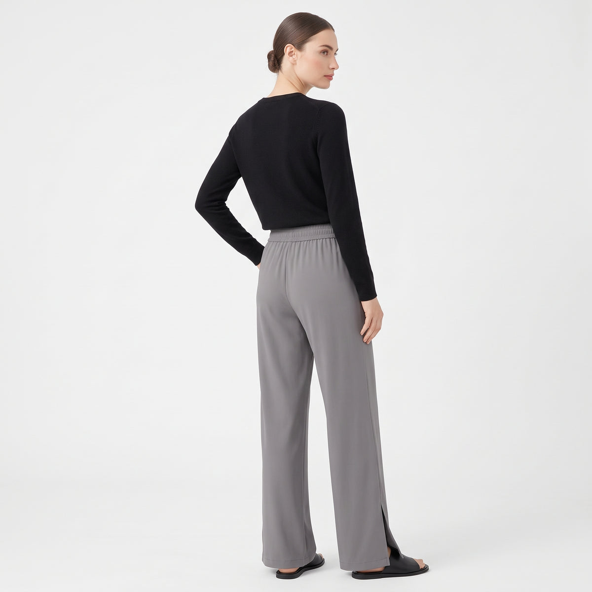 UPF 50+ Wide Leg Pants for Women with Side Slit, Lightweight Quick-Dry for Travel, Hiking and Everyday Wear