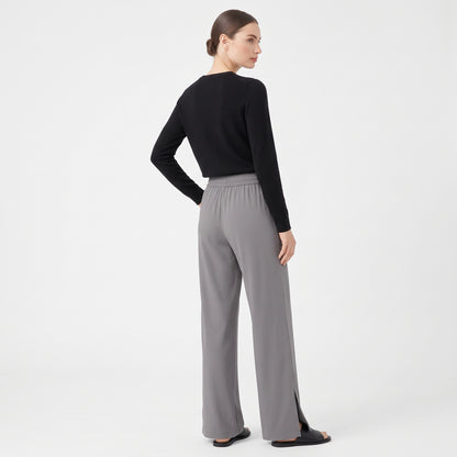UPF 50+ Wide Leg Pants for Women with Side Slit, Lightweight Quick-Dry for Travel, Hiking and Everyday Wear