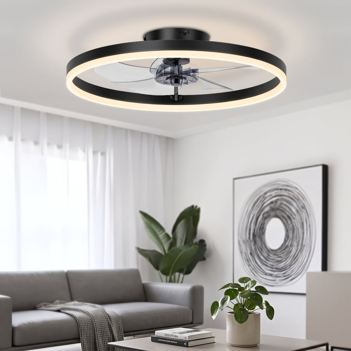 50cm Dimmable Ceiling Fan Light with Remote and Six Speeds