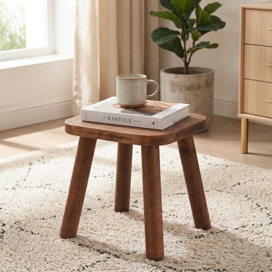 Walnut Shoe Stool - All Solid Wood Entryway Seat