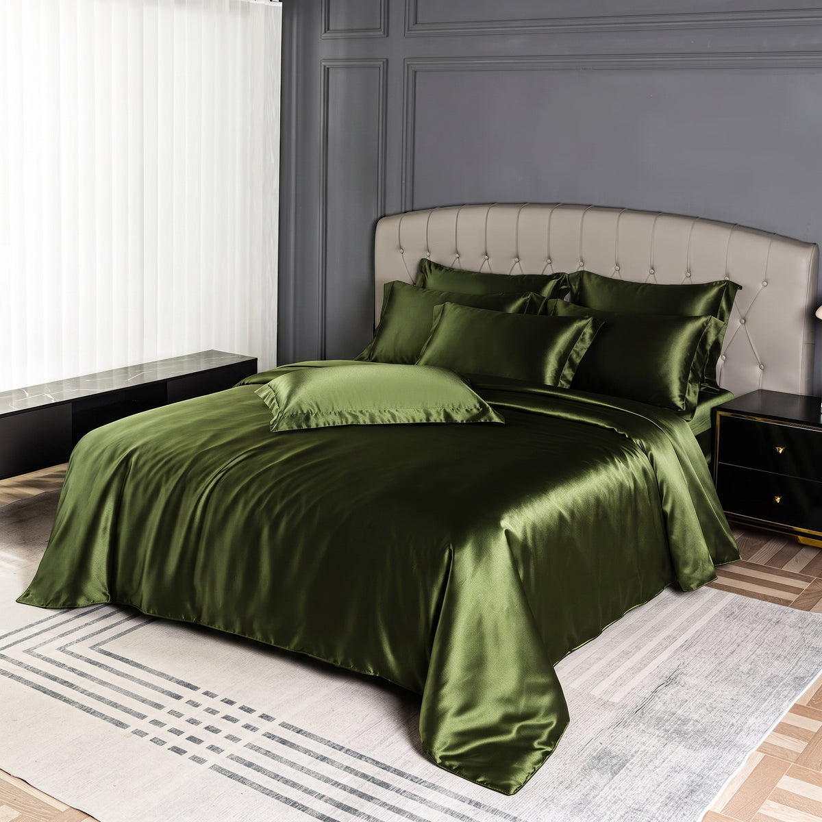 Satin Duvet Cover – Skin-Friendly Solid Color Bedding Set