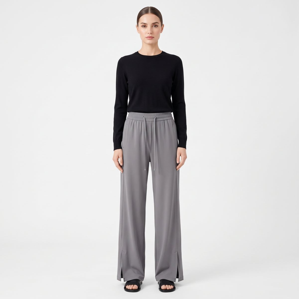 UPF 50+ Wide Leg Pants for Women with Side Slit, Lightweight Quick-Dry for Travel, Hiking and Everyday Wear
