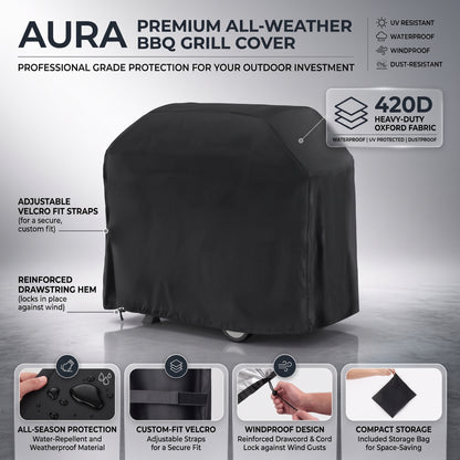 420D Oxford Heavy Duty BBQ Grill Cover, Waterproof and UV-Resistant