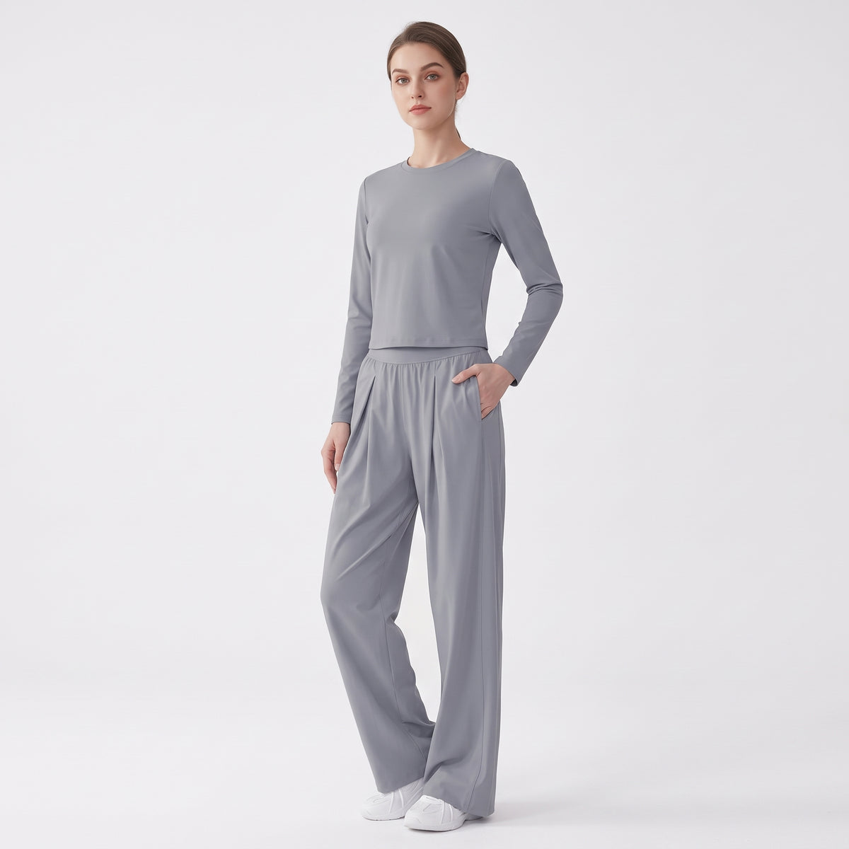 Quick-Dry Wide Leg Pants for Women, Loose Straight Fit for Yoga, Running and Casual Wear