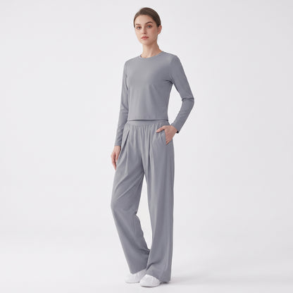 Quick-Dry Wide Leg Pants for Women, Loose Straight Fit for Yoga, Running and Casual Wear
