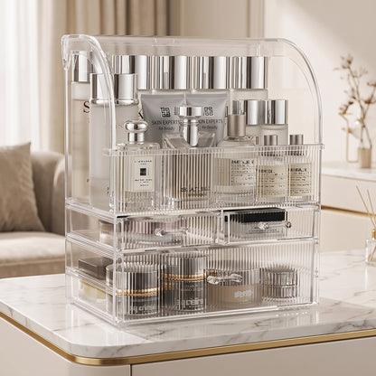 Clear Acrylic Drawer Organizer – Large Makeup & Perfume Storage