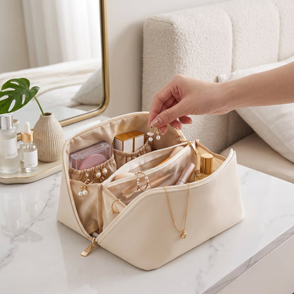 Zippered Makeup Organizer Bag for Travel and Daily Use