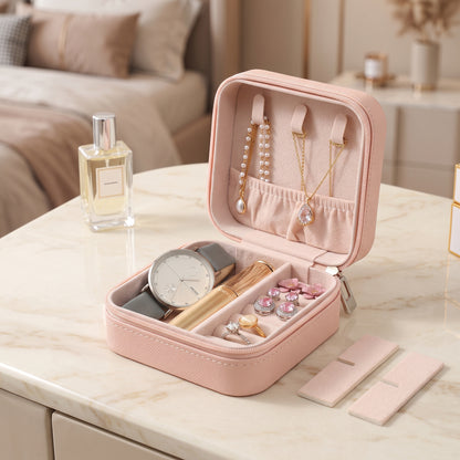 Small Jewelry Box – Macaroon Style Travel Case for Studs & Rings