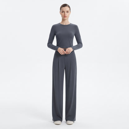 Wide Leg Yoga Pants for Women, High-Waist Stretch Lounge and Workout Palazzo Pants
