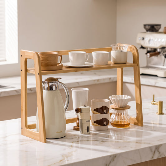 Wooden Multi-Functional Countertop Multi-Layer Storage Rack, Multiple Sizes