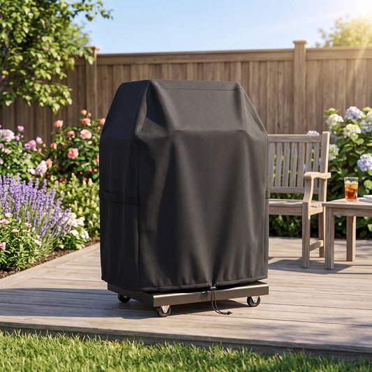 Waterproof BBQ Grill Cover with Hook-and-Loop Straps, Fits 22 to 72 Inch Grills