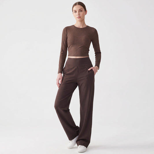 High-Waist Stretch Yoga Pants for Women with Pockets, Soft Lightweight Fit