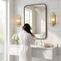 Tempered Glass Wall Mirror with Aluminum Frame, Multiple Sizes, Horizontal or Vertical