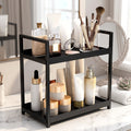 2-Tier Desktop Shelf Iron & PP Organizer for Makeup Countertop 30x17x30cm