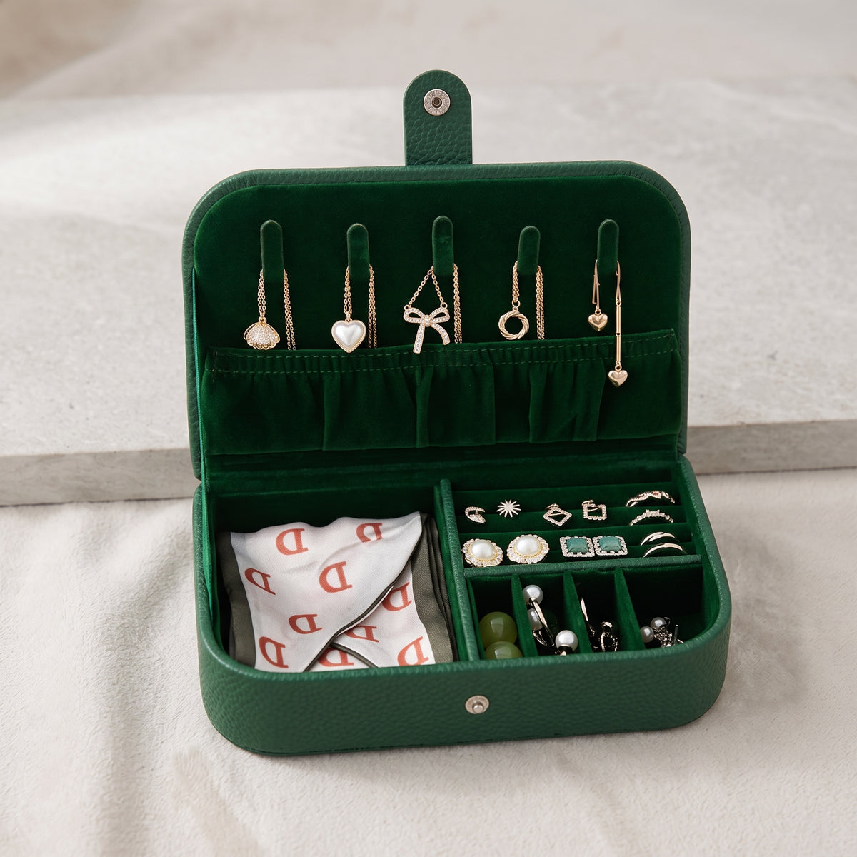 Travel Jewelry Box – Portable Leather Organizer Case
