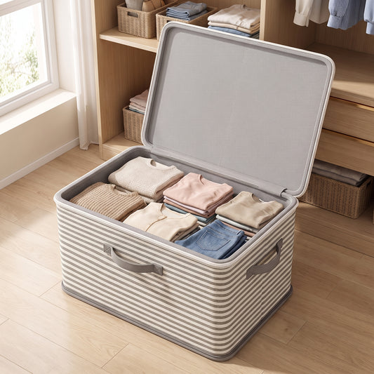 Foldable Lockable Storage Box for Clothes, Blankets, and Toys