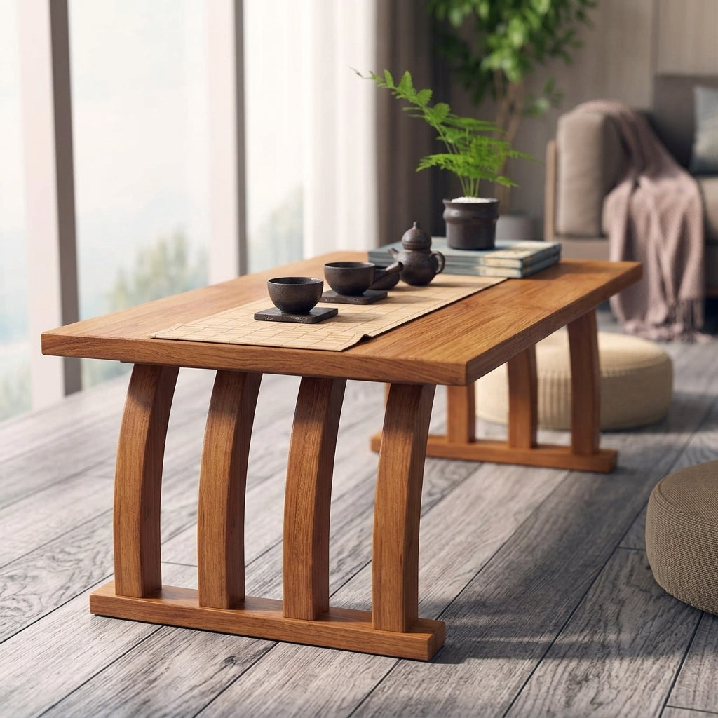 Japanese Tea Table – Bamboo Folding Low Table for Tatami Rooms