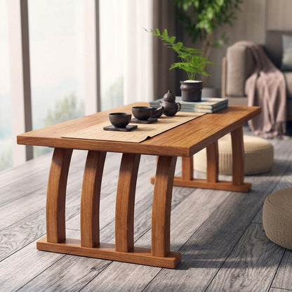 Japanese Tea Table – Bamboo Folding Low Table for Tatami Rooms