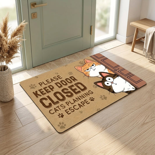 Cat Doormat - Cartoon Washable Welcome Rug