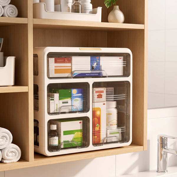 Large Capacity Drawer Medicine Storage Box Multi-Layer Home Organizer