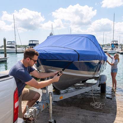 Heavy Duty Waterproof Boat Cover for V-Hull Fishing & Ski Boats