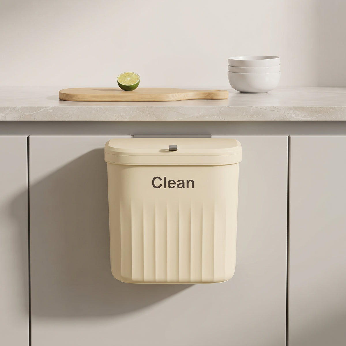 Wall Mounted Trash Can – 12L Hanging Bin for Kitchen Cabinets
