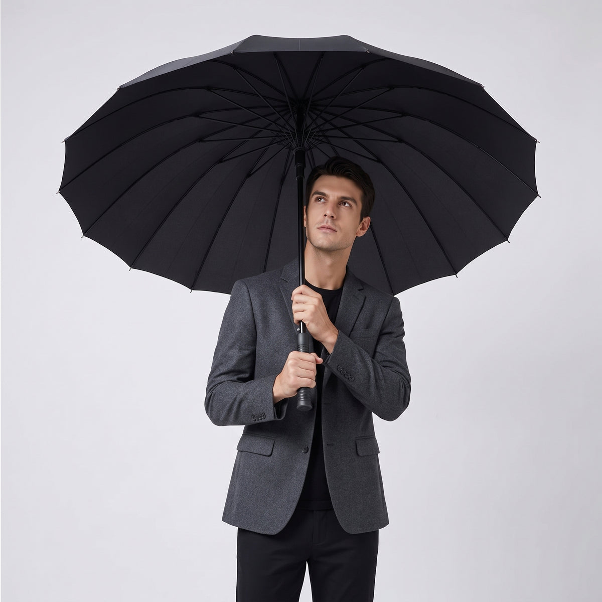 Premium Extra-Large Double-Layer Golf Umbrella with Windproof Frame