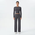 High-Waist Wide Leg Sweatpants for Women, Ankle-Length Casual Lounge Pants