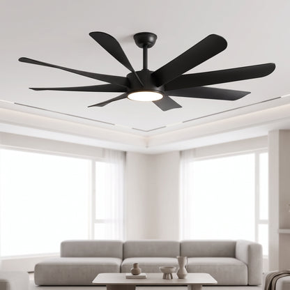 FUMANJIA 60-Inch Ceiling Fan with Light for Home – 8 Blades, Remote