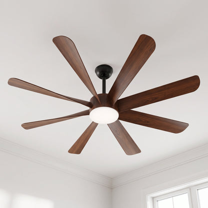 FUMANJIA 60-Inch Ceiling Fan with Light for Home – 8 Blades, Remote