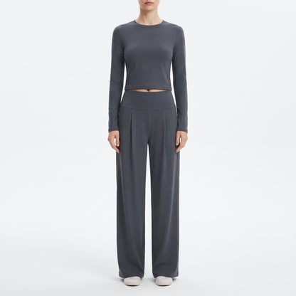Wide Leg Yoga Pants for Women, High-Waist Stretch Lounge and Workout Palazzo Pants