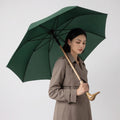Premium Long Handle Wooden Golf Umbrella with Fiberglass Frame, 112cm Diameter