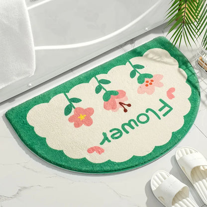 Floral Floor Mat - Soft Absorbent Non-Slip Pad
