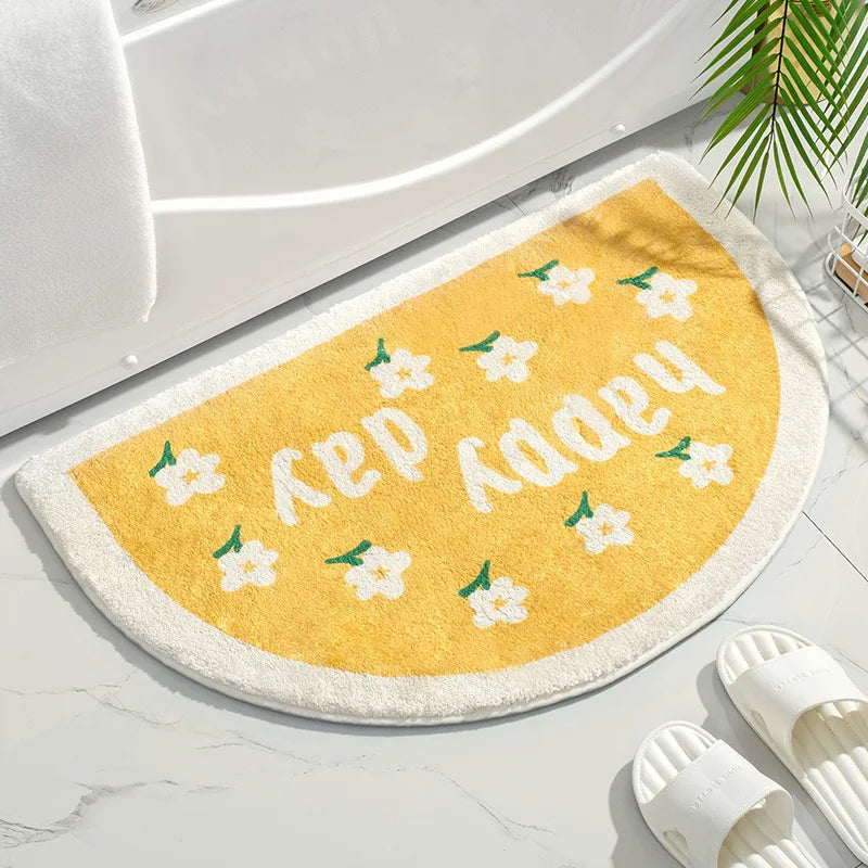 Floral Floor Mat - Soft Absorbent Non-Slip Pad