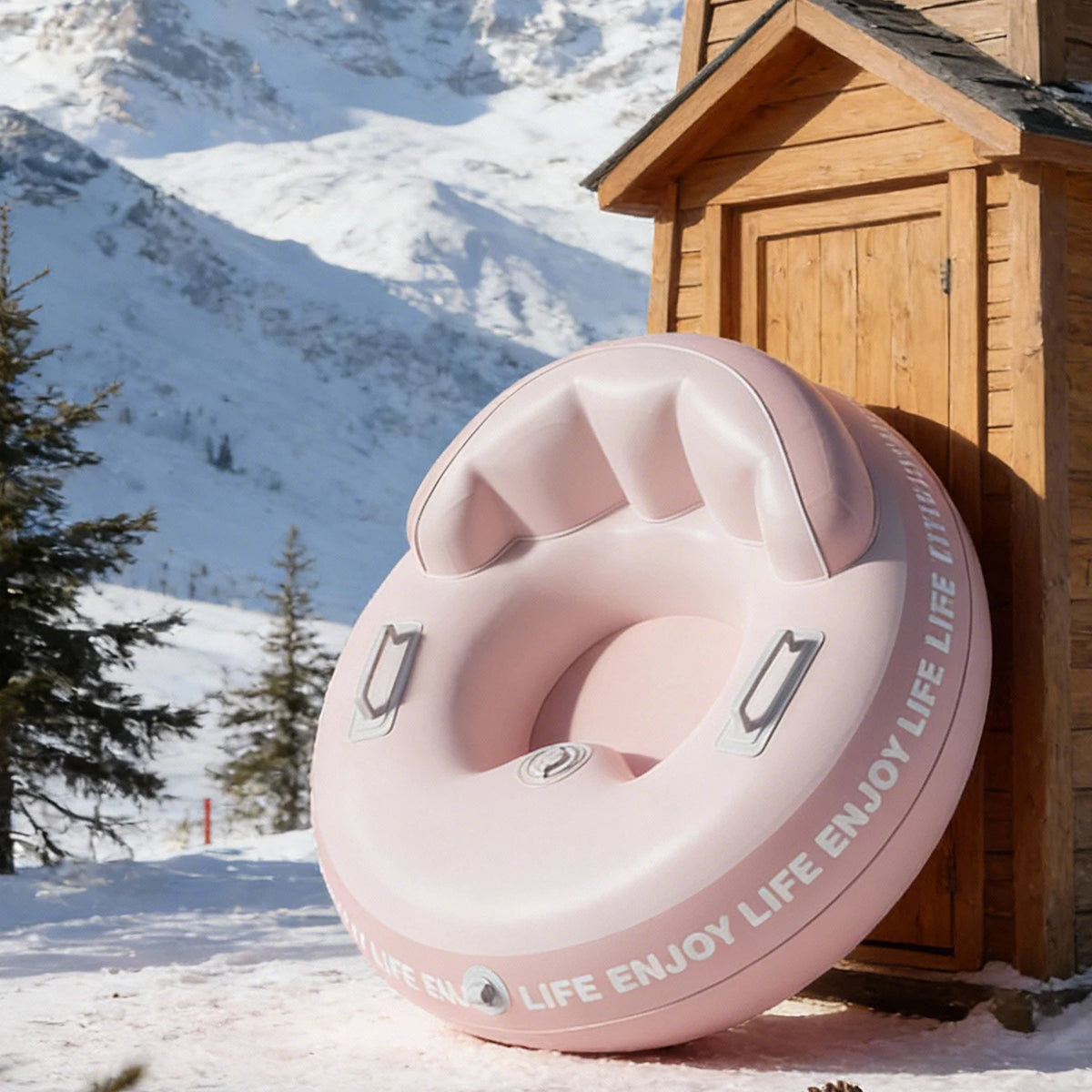 Snow Tube with Backrest - Large Ski Ring with Handles