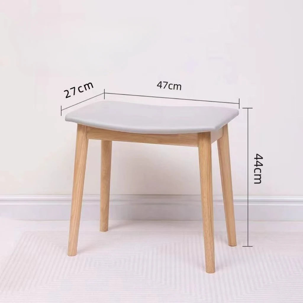 Vanity Stool - Saddle Cushion Wood Leg Stool