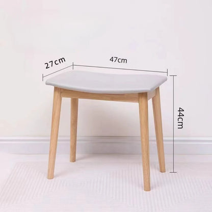 Vanity Stool - Saddle Cushion Wood Leg Stool