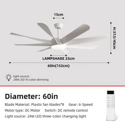 FUMANJIA 60-Inch Ceiling Fan with Light for Home – 8 Blades, Remote