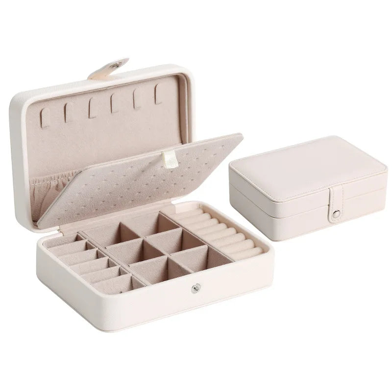 Leather Jewelry Box – Ring and Earring Display Organizer