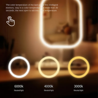 LED Vanity Mirror – Touch Control Desktop Dressing Mirror