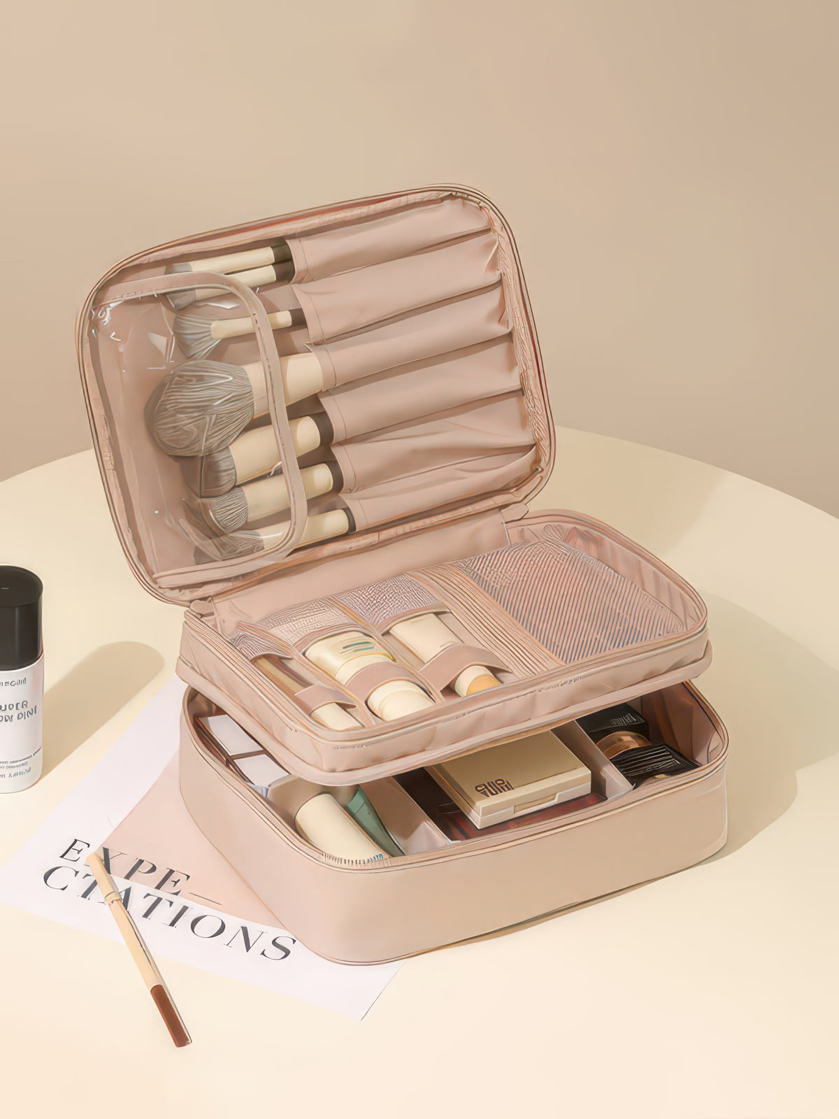 Oxford Cloth Toiletry and Makeup Bag, Single or Double Layer