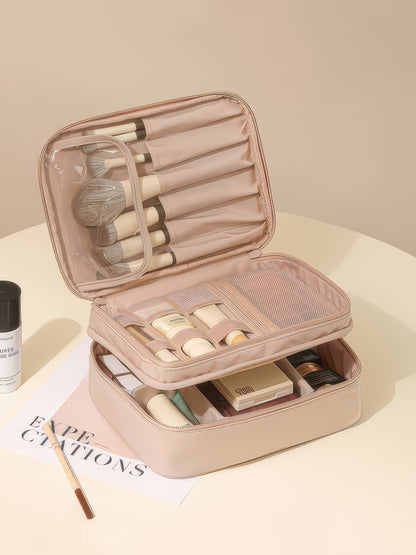Oxford Cloth Toiletry and Makeup Bag, Single or Double Layer