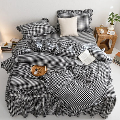 Black Plaid Duvet Cover – 3 Piece Sheet Set for All Season