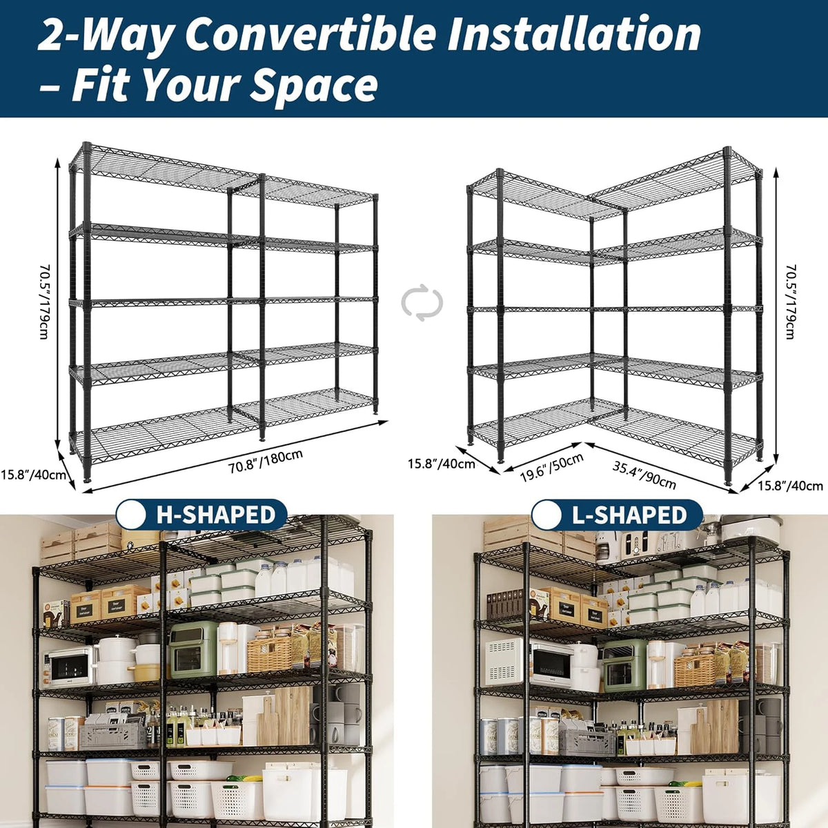 Metal Shelving Unit - Adjustable 4/5 Tier Storage